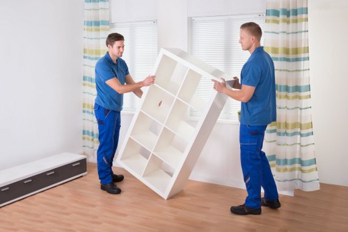 Business and home items loaded for a removals van service in West Ealing